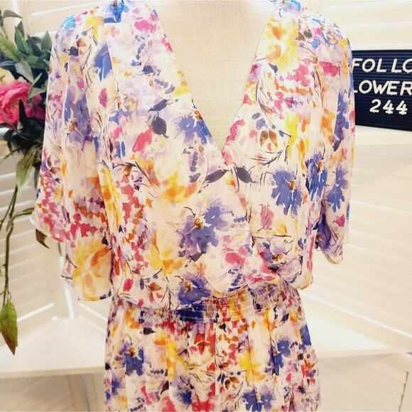 LAUNDRY BY SHELLIE SEGAL FLORAL SPRING DRESS SIZE 12 - Picture 2 of 7